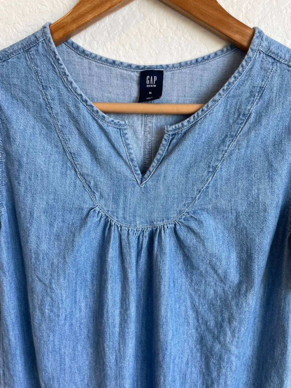 GAP Light Blue Denim Short Sleeve Shift Dress • XL (Girl)